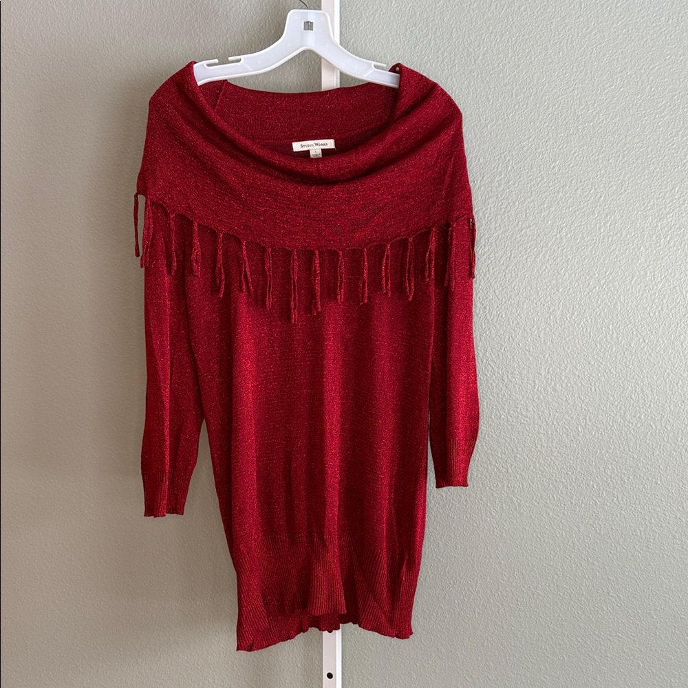 Studio Works Red Off-the-Shoulder Sweater